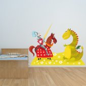 Sticker Pentru Copii Cavaler si Dragon