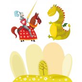 Sticker Pentru Copii Cavaler si Dragon