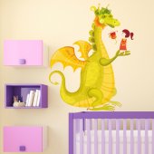 Sticker Pentru Copii Dragon si Fetita