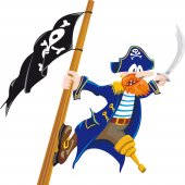 Sticker Pentru Copii Pirat si Steag