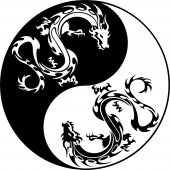 Sticker YingYang Dragon