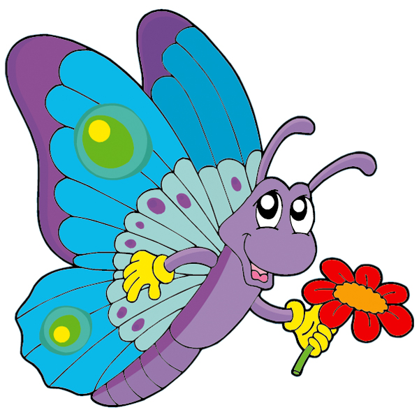 Stickeredecorativ Sticker Copii Fluture Floare