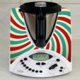 Sticker Thermomix TM 31 cu Dungi Turcoaz si Rosii