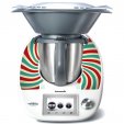 Sticker Thermomix TM 5 cu Dungi Turcoaz si Rosii