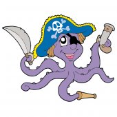 Sticker Copii Caracatita Pirat