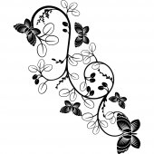 Sticker Floare Fluturi Asiatici