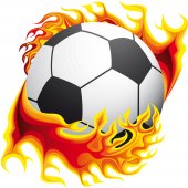 Sticker Minge de Fotbal in foc