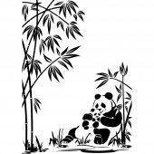 Sticker Panda Bambus