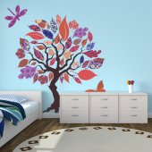 Sticker Pentru Copii Arbore Fluture Libelula