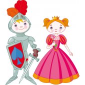 Sticker Pentru Copii Cavaler si Printesa