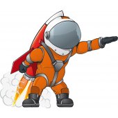Sticker Pentru Copii Cosmonaut cu Racheta pe Spate