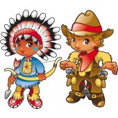 Sticker Pentru Copii Cowboy si Indian