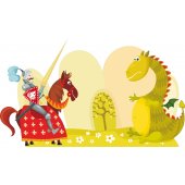 Sticker Pentru Copii Dragon si Cavaler
