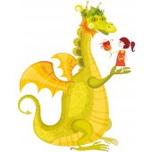 Sticker Pentru Copii Dragon si Fetita