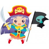 Sticker Pentru Copii Fata Pirat