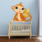 Sticker Pentru Copii Maimuta Banana