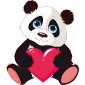 Sticker Pentru Copii Panda Inima
