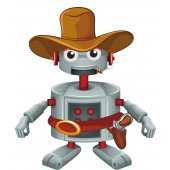 Sticker Pentru Copii Robot Cowboy