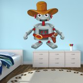 Sticker Pentru Copii Robot Cowboy