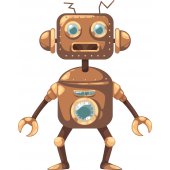 Sticker Pentru Copii Robot Cupru