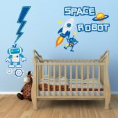 Sticker Pentru Copii Robot Spatiu