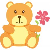 Sticker Pentru Copii Ursulet Floare