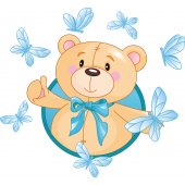 Sticker Pentru Copii Ursulet Fluturi