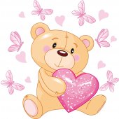 Sticker Pentru Copii Ursulet Inima