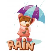 Sticker Pentru Copii Ursulet Ploaie