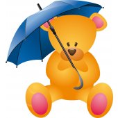 Sticker Pentru Copii Ursulet Umbrela
