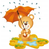 Sticker Pentru Copii Ursulet Umbrela