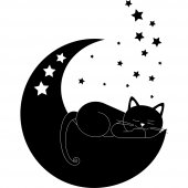 Sticker Pisica Luna