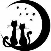 Sticker Pisici Luna