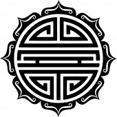 Sticker simbol rotund Asiatic