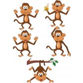 Stickere copii kit 5 Maimute