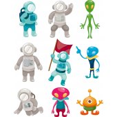Stickere copii kit 9 Martieni si Astronauti